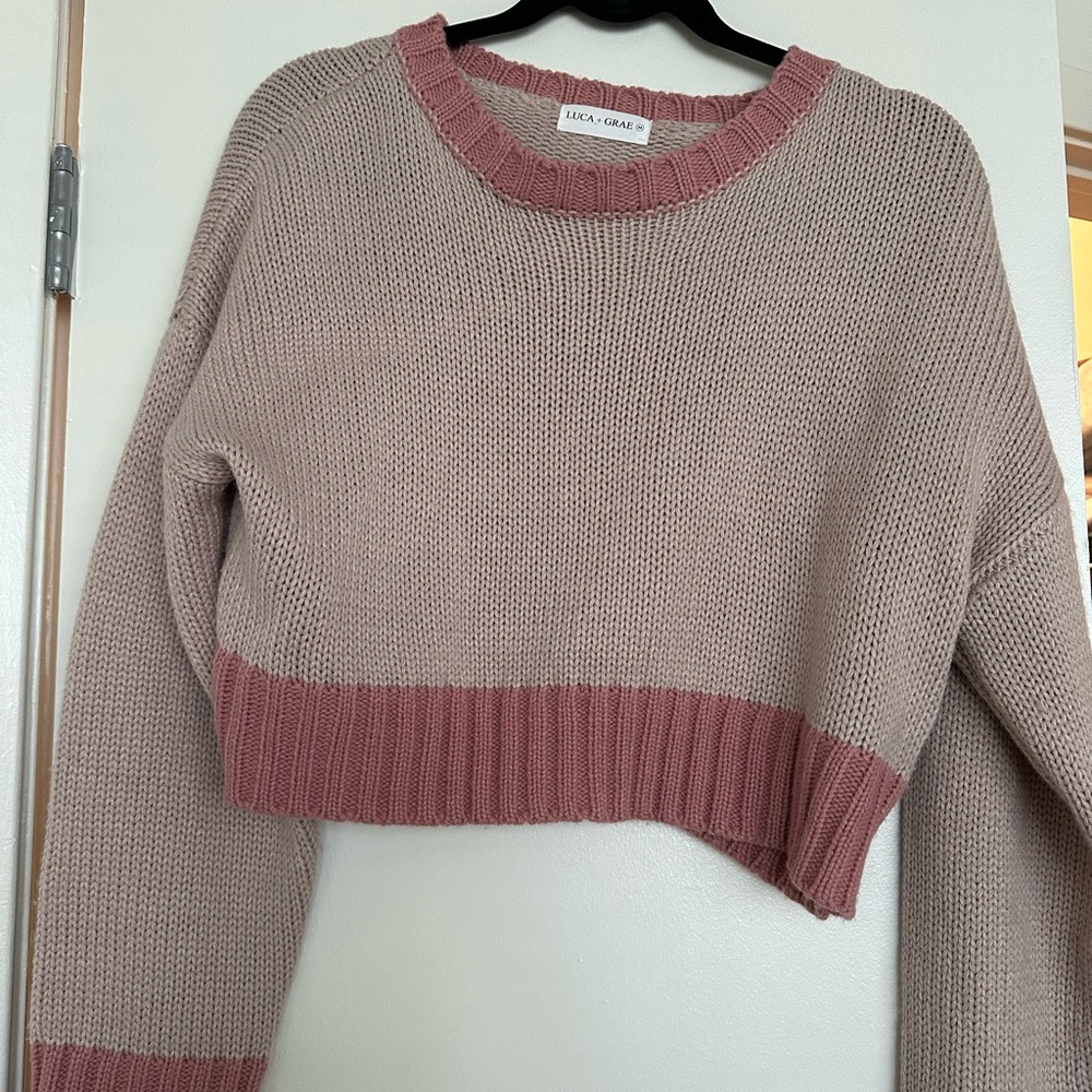 Luca & Grae Pink Colorblock Sweater